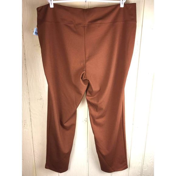 Women With Control Pants Womens 3X Petite Bootcut Tummy Slims Copper Brown 3XP - Picture 9 of 10